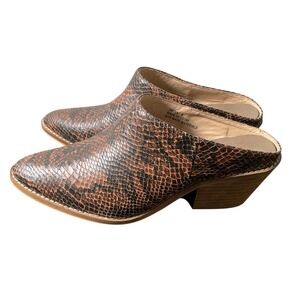 Boutique by Corkys Amina Brown Snake Skin Heeled Mules Women's 8
